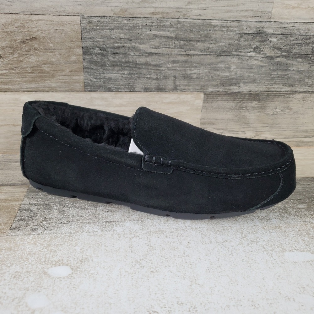 Koolaburra by UGG Tipton Mens Slipper Sz 10 Black Suede Slip On Faux-Fur Comfort